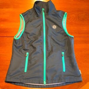 Women's Navy Performance Vest with Teal Trim